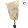 vidaXL Haveduge^plantebeskyttelse med snore 4 stk. 70 g/m² 0,8x0,8 m - Havearbejde – tilbehør