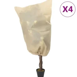 vidaXL Haveduge^plantebeskyttelse med snore 4 stk. 70 g/m² 0,8x0,8 m - Havearbejde – tilbehør
