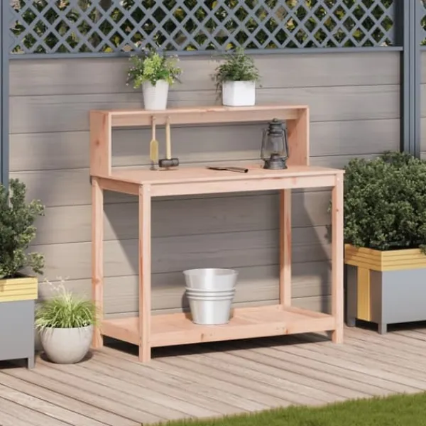 vidaXL Plantningsbænke^plantebord med hylder 108x50x109,5 cm massivt douglasgran - Planteborde