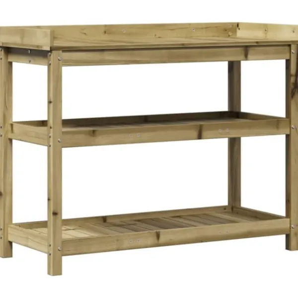 Clearance plantebord med hylder 108x45x86,5 cm imprægneret fyrretræ - Planteborde Plantningsbænke