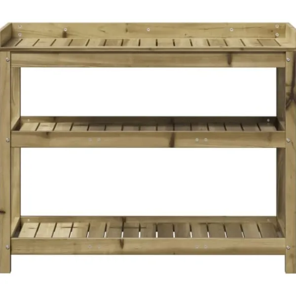 Clearance plantebord med hylder 108x45x86,5 cm imprægneret fyrretræ - Planteborde Plantningsbænke