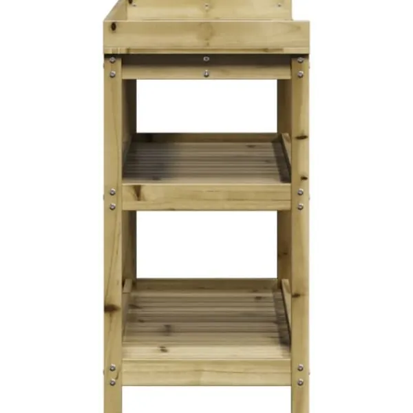Clearance plantebord med hylder 108x45x86,5 cm imprægneret fyrretræ - Planteborde Plantningsbænke