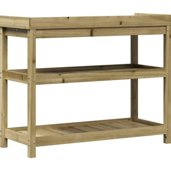 Clearance plantebord med hylder 108x45x86,5 cm imprægneret fyrretræ - Planteborde Plantningsbænke