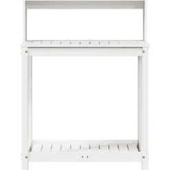 Sale plantebord med hylder 82,5x50x109,5 cm massivt fyrretræ hvid - Planteborde Plantningsbænke