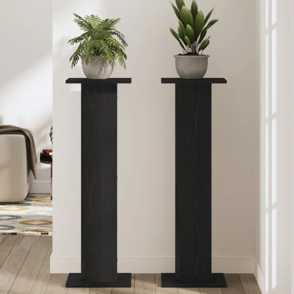 vidaXL Plantestativer^Planteholder 2 pcs Sort eg 30 x 30 x 95 cm Konstrueret træ