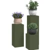 vidaXL Plantestativer^Planteholdere 3 pcs Olivengrøn 24 x 24 x 75 cm Stål