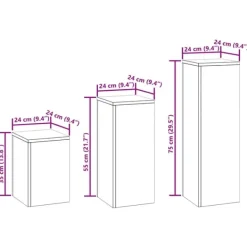 vidaXL Plantestativer^Planteholdere 3 pcs Olivengrøn 24 x 24 x 75 cm Stål