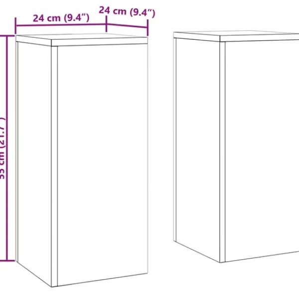 vidaXL Plantestativer^Planteholdere 2 pcs Sølv 24 x 24 x 55 cm Rustfrit stål