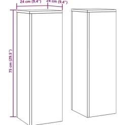 Hot Planteholdere 2 pcs Sølv 24 x 24 x 75 cm Galvaniseret stål Plantestativer