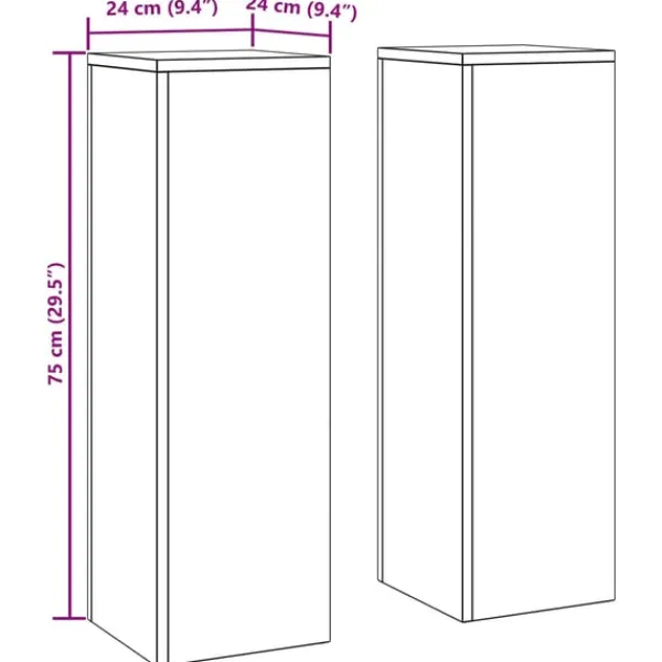 vidaXL Plantestativer^Planteholdere 2 pcs Sølv 24 x 24 x 75 cm Rustfrit stål