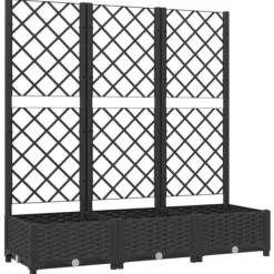 Sale plantekasse med espalier 120x40x121,5 cm PP sort - Plantekrukker Krukker & Plantebeholdere