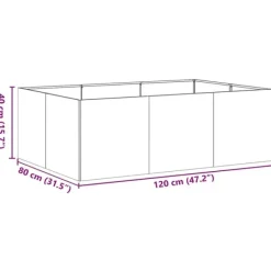 vidaXL Krukker & Plantebeholdere^plantekasse rustfarvet 120x80x40 cm forvitringsstål