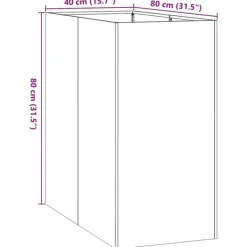 plantekasse 40x80x80 cm rustfrit stål Plantningsbænke