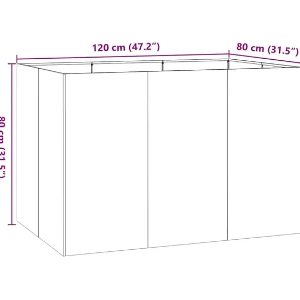 Sale plantekasse 120x80x80 cm rustfrit stål Krukker & Plantebeholdere