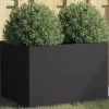 vidaXL Krukker & Plantebeholdere^plantekasse 62x47x46 cm koldvalset stål sort - Plantekrukker