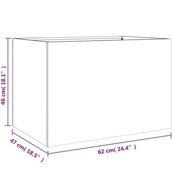 vidaXL Krukker & Plantebeholdere^plantekasse 62x47x46 cm koldvalset stål sort - Plantekrukker