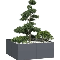 Clearance plantekasse 100x100x40 cm stål antracitgrå Krukker & Plantebeholdere