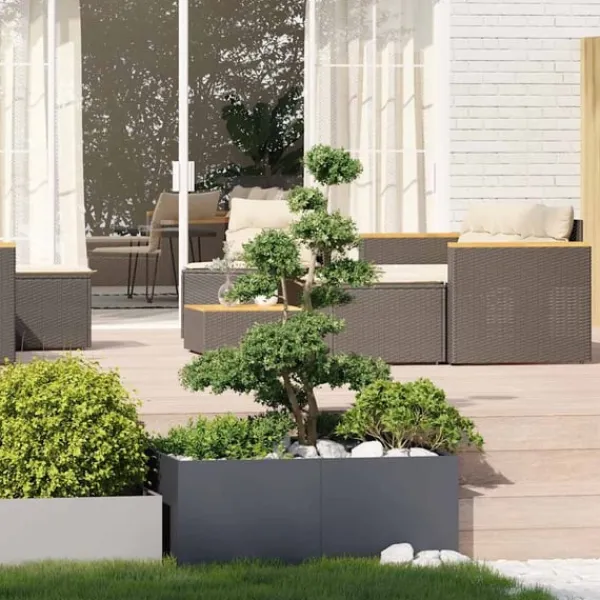 Clearance plantekasse 100x100x40 cm stål antracitgrå Krukker & Plantebeholdere