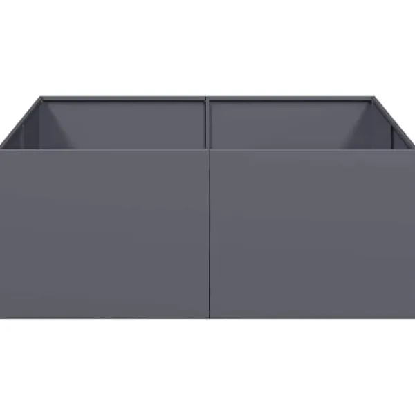 Clearance plantekasse 100x100x40 cm stål antracitgrå Krukker & Plantebeholdere