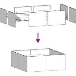 Clearance plantekasse 100x100x40 cm stål antracitgrå Krukker & Plantebeholdere