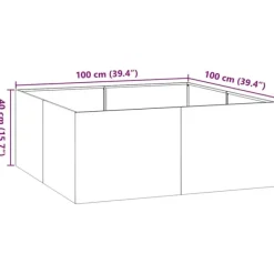 Clearance plantekasse 100x100x40 cm stål antracitgrå Krukker & Plantebeholdere