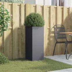 vidaXL Krukker & Plantebeholdere^plantekasse 32x29x75 cm koldvalset stål antracitgrå - Plantekrukker