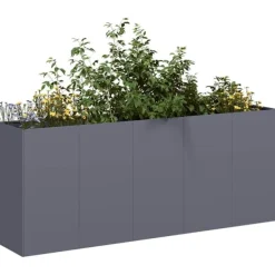 vidaXL Krukker & Plantebeholdere^plantekasse 200x40x80 cm koldvalset stål antracitgrå