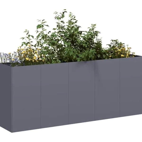 vidaXL Krukker & Plantebeholdere^plantekasse 200x40x80 cm koldvalset stål antracitgrå