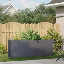 vidaXL Krukker & Plantebeholdere^plantekasse 200x40x80 cm koldvalset stål antracitgrå