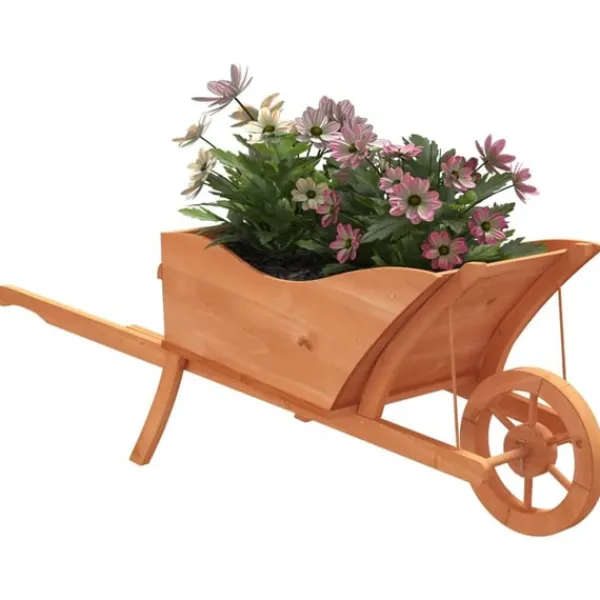 Best plantekasse 128x45,5x43 cm trillebørsdesign massivt fyr Krukker & Plantebeholdere