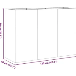 vidaXL Krukker & Plantebeholdere^plantekasse 120x40x80 cm rustfrit stål