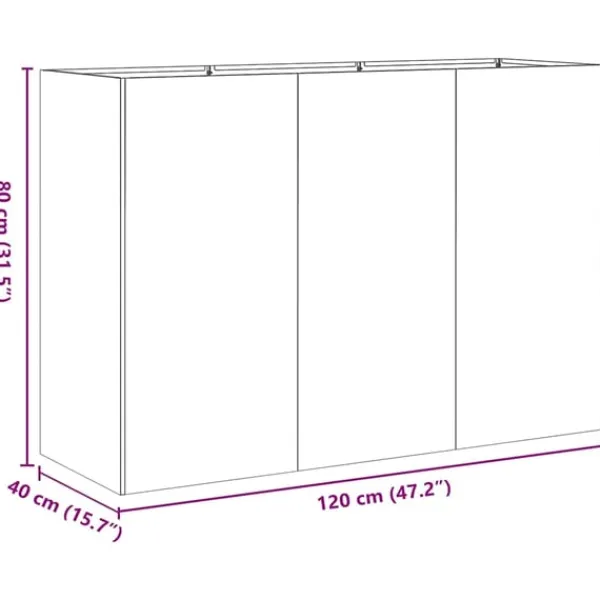 vidaXL Krukker & Plantebeholdere^plantekasse 120x40x80 cm rustfrit stål