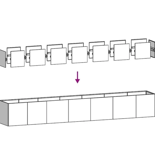 vidaXL Plantestativer^plantekasse 280x40x40 cm rustfrit stål