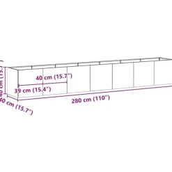 vidaXL Plantestativer^plantekasse 280x40x40 cm rustfrit stål
