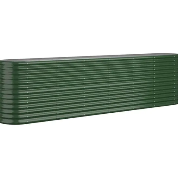 vidaXL Krukker & Plantebeholdere^plantekasse 260x40x68 cm pulverlakeret stål grøn - Plantekrukker