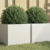 vidaXL Krukker & Plantebeholdere^plantekasser 2 stk. 32x30x29 cm koldvalset stål hvid - Plantekrukker
