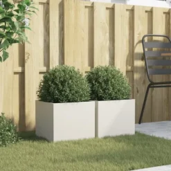 vidaXL Krukker & Plantebeholdere^plantekasser 2 stk. 32x30x29 cm koldvalset stål hvid - Plantekrukker