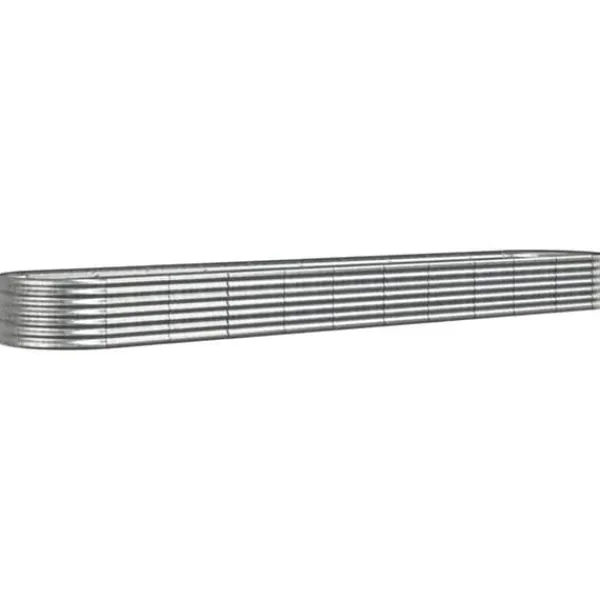 Clearance plantekrukke 440x80x36 cm pulverlakeret stål sølvfarvet - Plantekrukker Krukker & Plantebeholdere