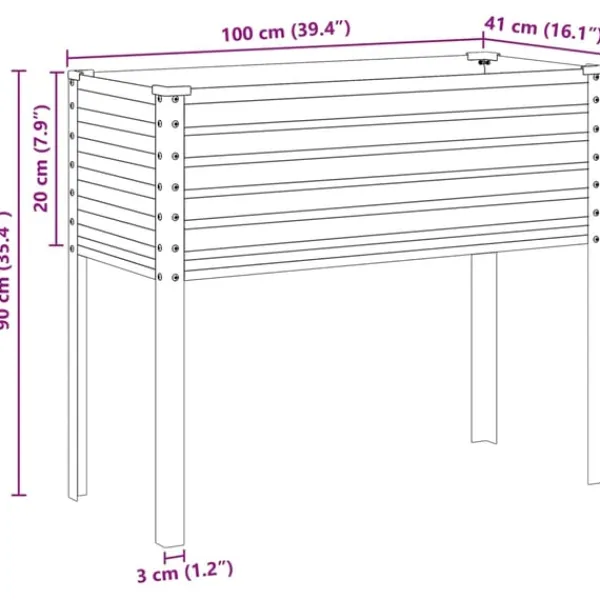 Outlet plantekrukke 100x41x90 cm galvaniseret stål Plantningsbænke