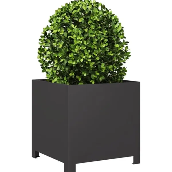 Hot plantekrukke 40x40x40 cm stål sort Krukker & Plantebeholdere