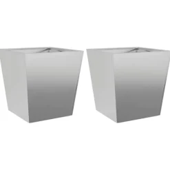 vidaXL Krukker & Plantebeholdere^plantekrukker 2 stk. 40x40x40 cm galvaniseret stål