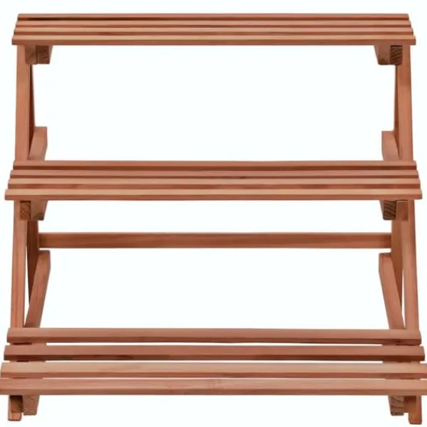 Hot plantestativ i 3 niveauer cedertræ 48 x 45 x 40 cm - Planteborde Plantestativer