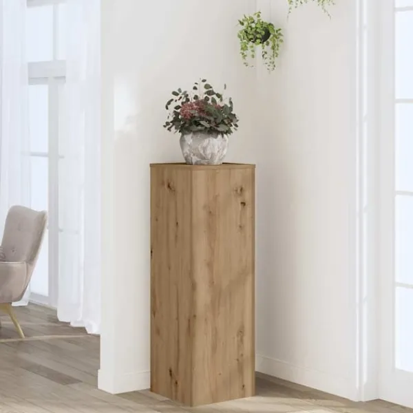 Outlet plantestativ 33x33x100 cm konstrueret træ gammelt egetræslook Plantestativer