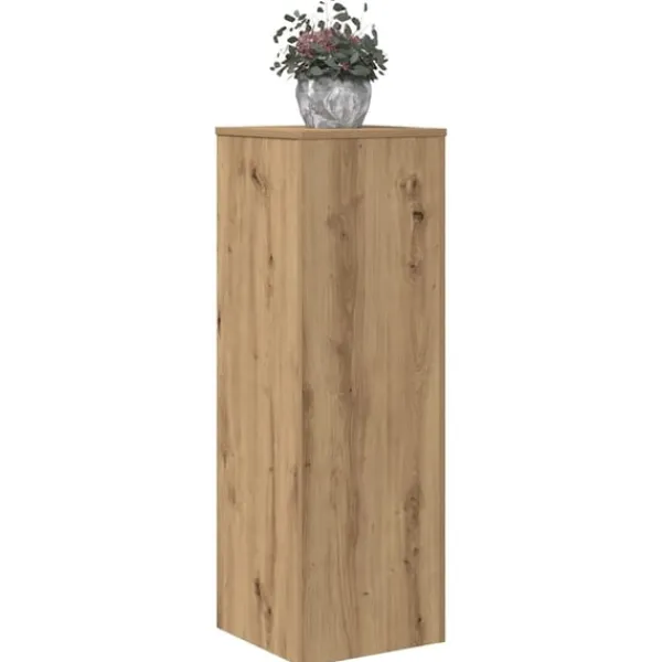 Outlet plantestativ 33x33x100 cm konstrueret træ gammelt egetræslook Plantestativer