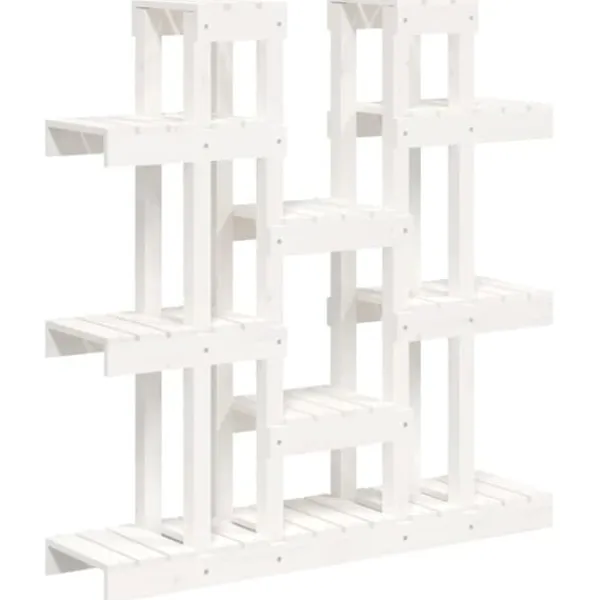 vidaXL Plantestativer^plantestativ 104,5x25x109,5 cm massivt fyrretræ hvid - Planteborde