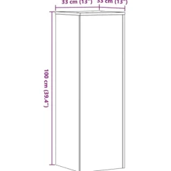 vidaXL Plantestativer^plantestativ 33x33x100 cm konstrueret træ betongrå