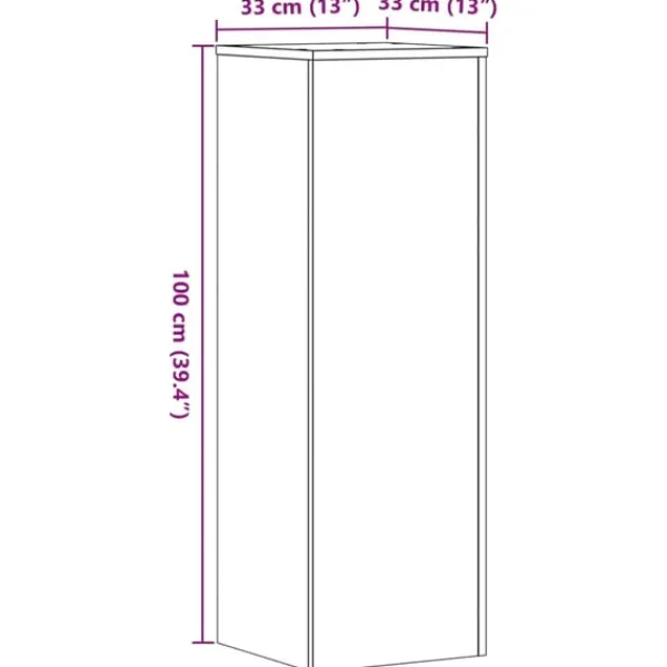 vidaXL Plantestativer^plantestativ 33x33x100 cm konstrueret træ betongrå