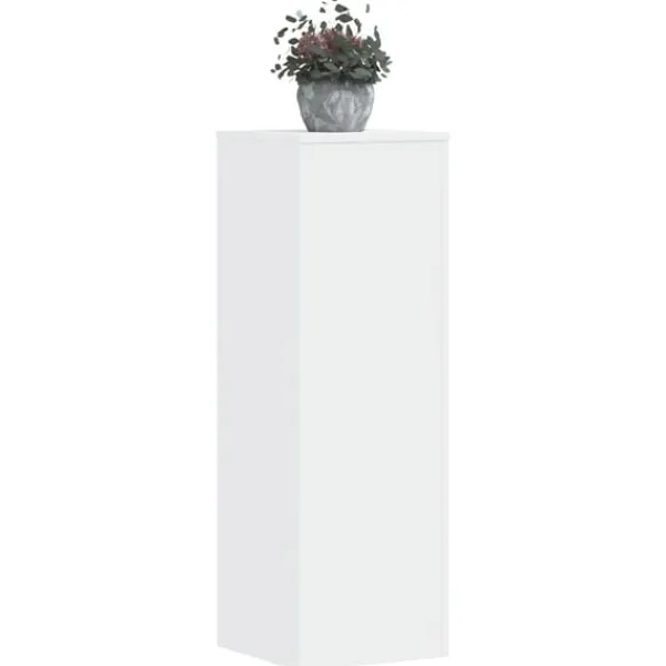 New plantestativ 33x33x100 cm konstrueret træ hvid Plantestativer