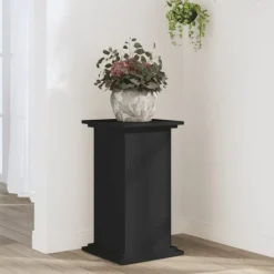 Discount plantestativ 33x33x60 cm konstrueret træ sort Plantestativer