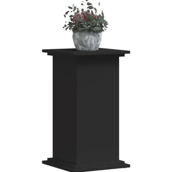 Discount plantestativ 33x33x60 cm konstrueret træ sort Plantestativer